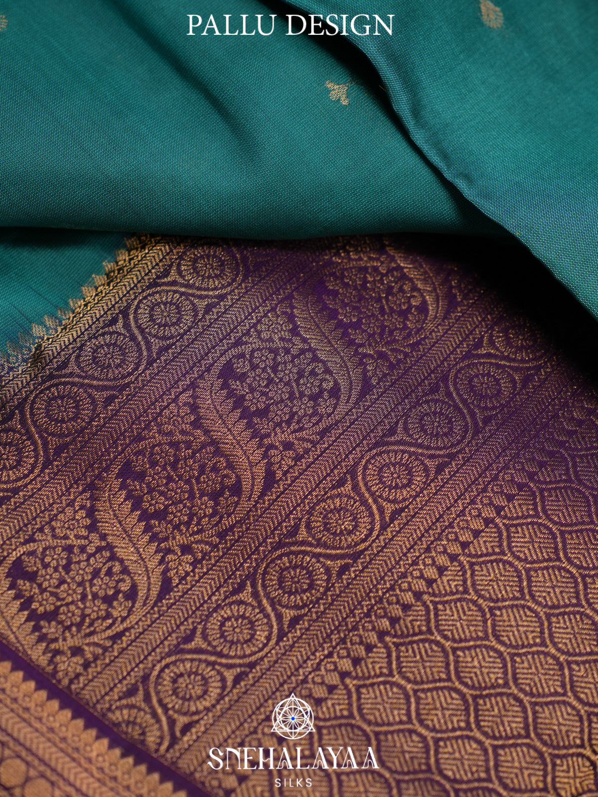 Teal Blue Kanjivaram Silk Saree