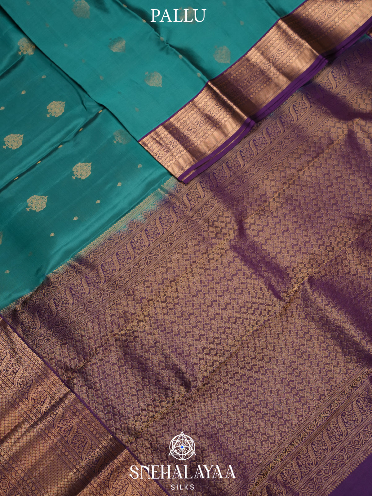 Teal Blue Kanjivaram Silk Saree