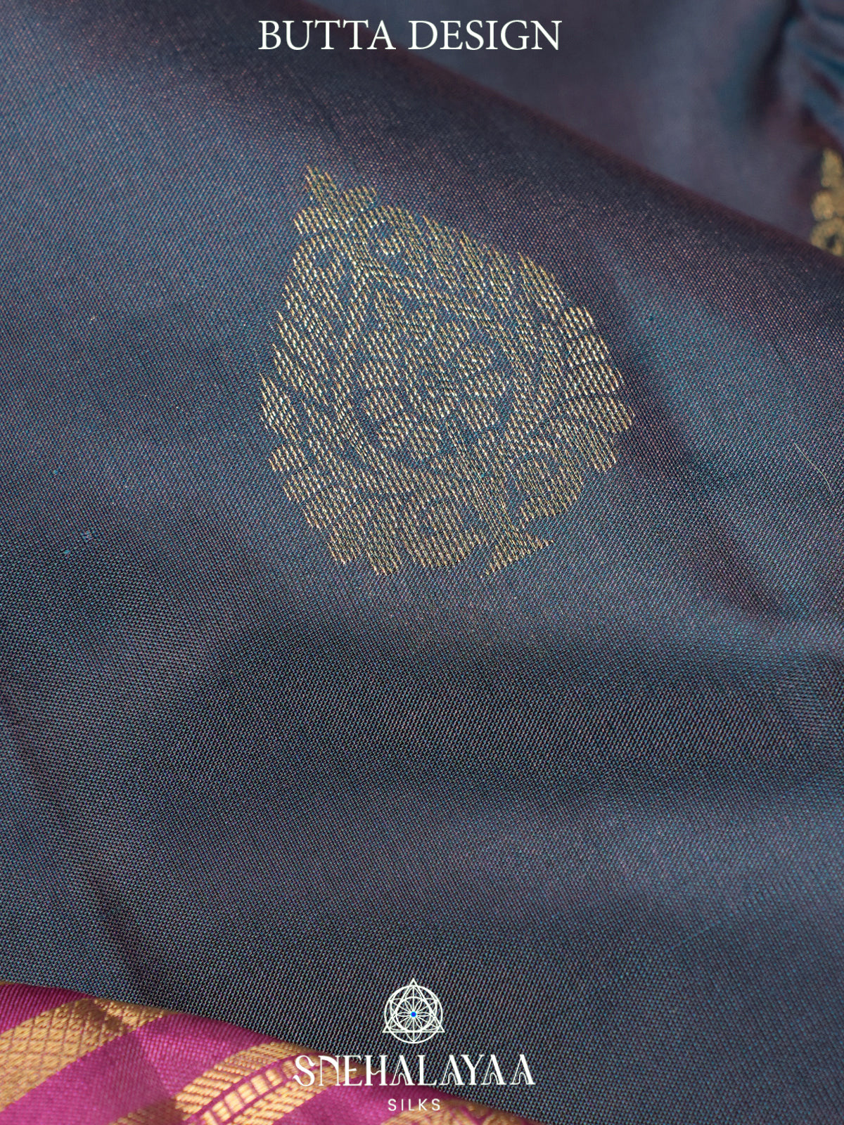 Midnight Blue Kanjivaram Silk Saree