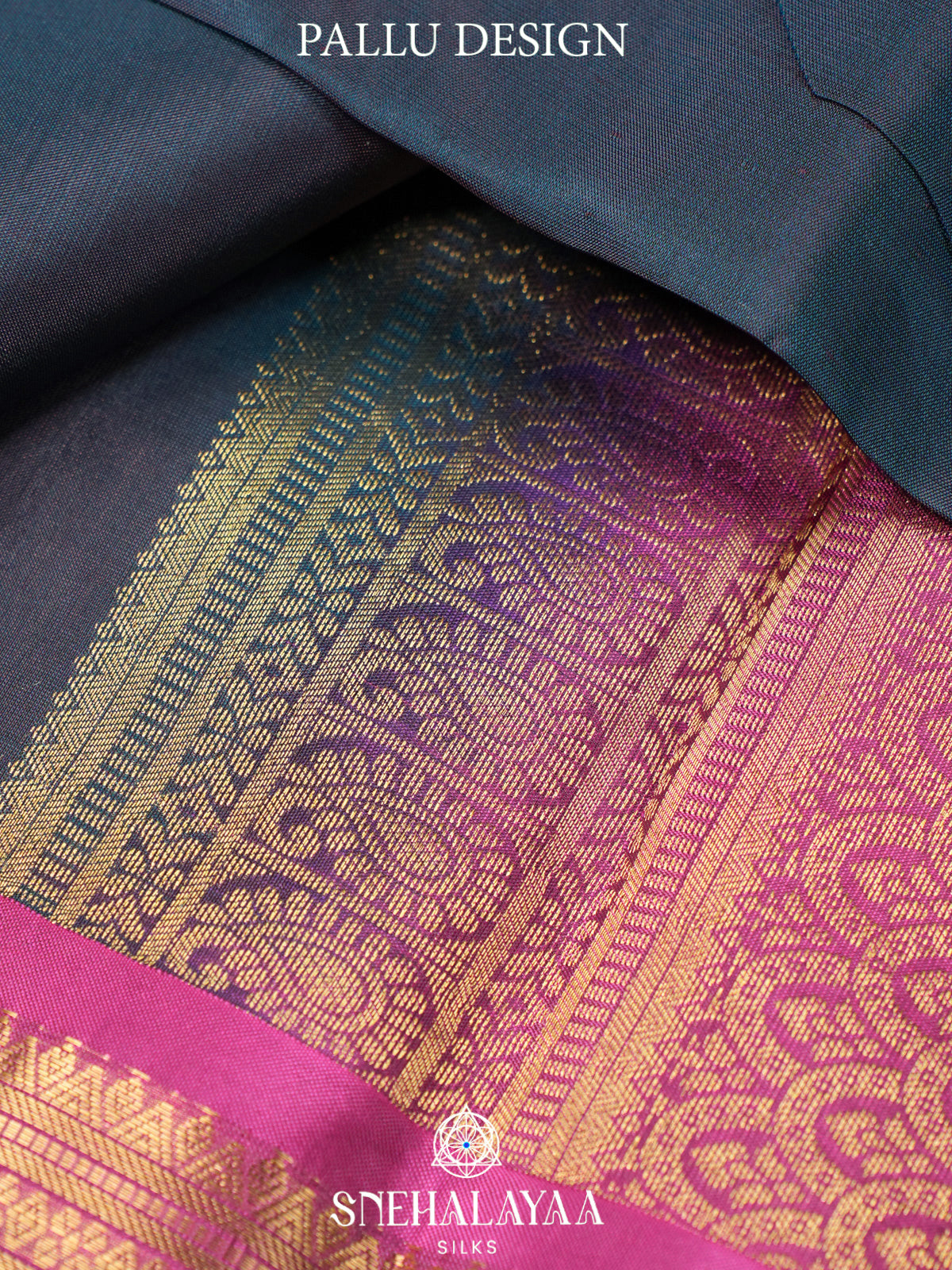 Midnight Blue Kanjivaram Silk Saree