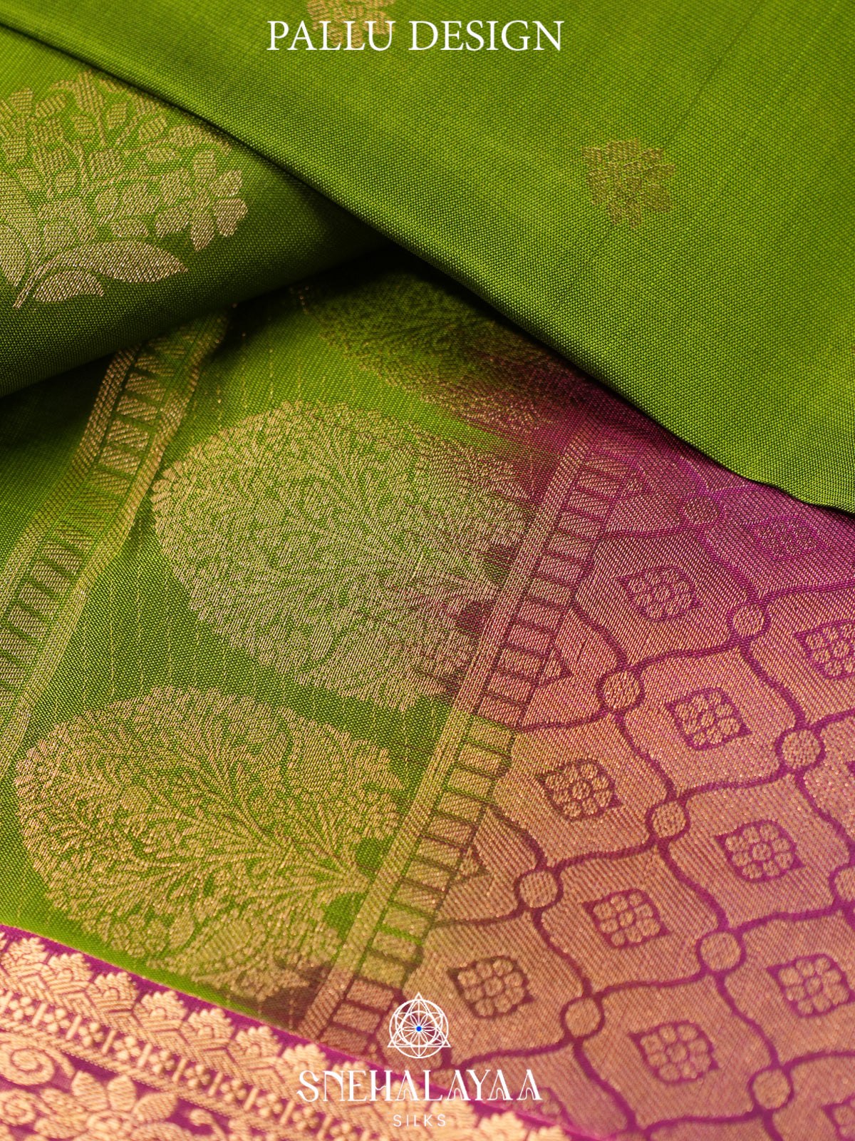 Lime Green Kanjivaram Silk Saree