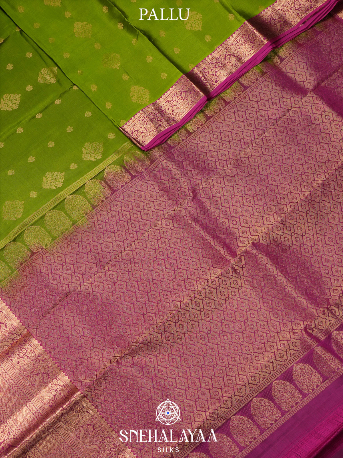 Lime Green Kanjivaram Silk Saree