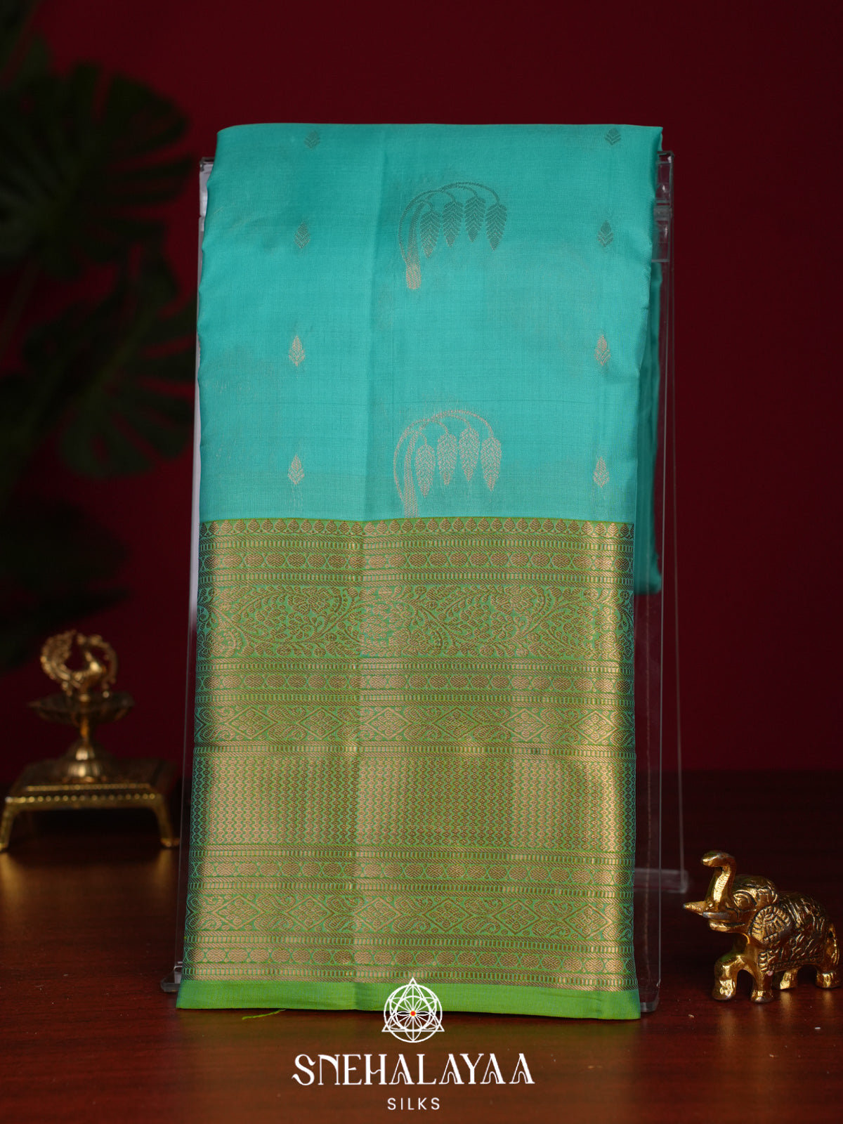 Mint Green Kanjivaram Silk Saree