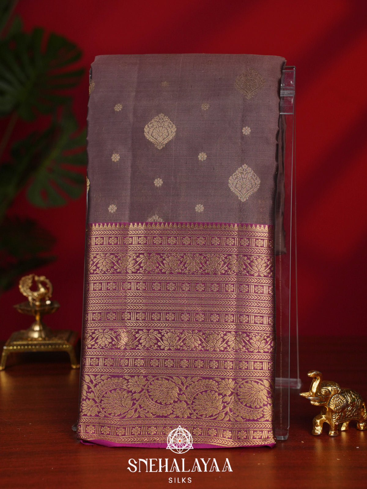 Brown Kanjivaram Silk Saree