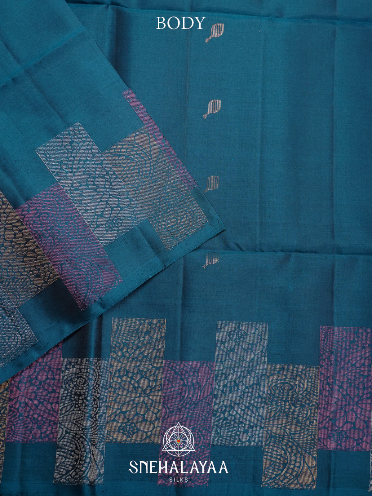 Peacock Blue Soft Silk Saree