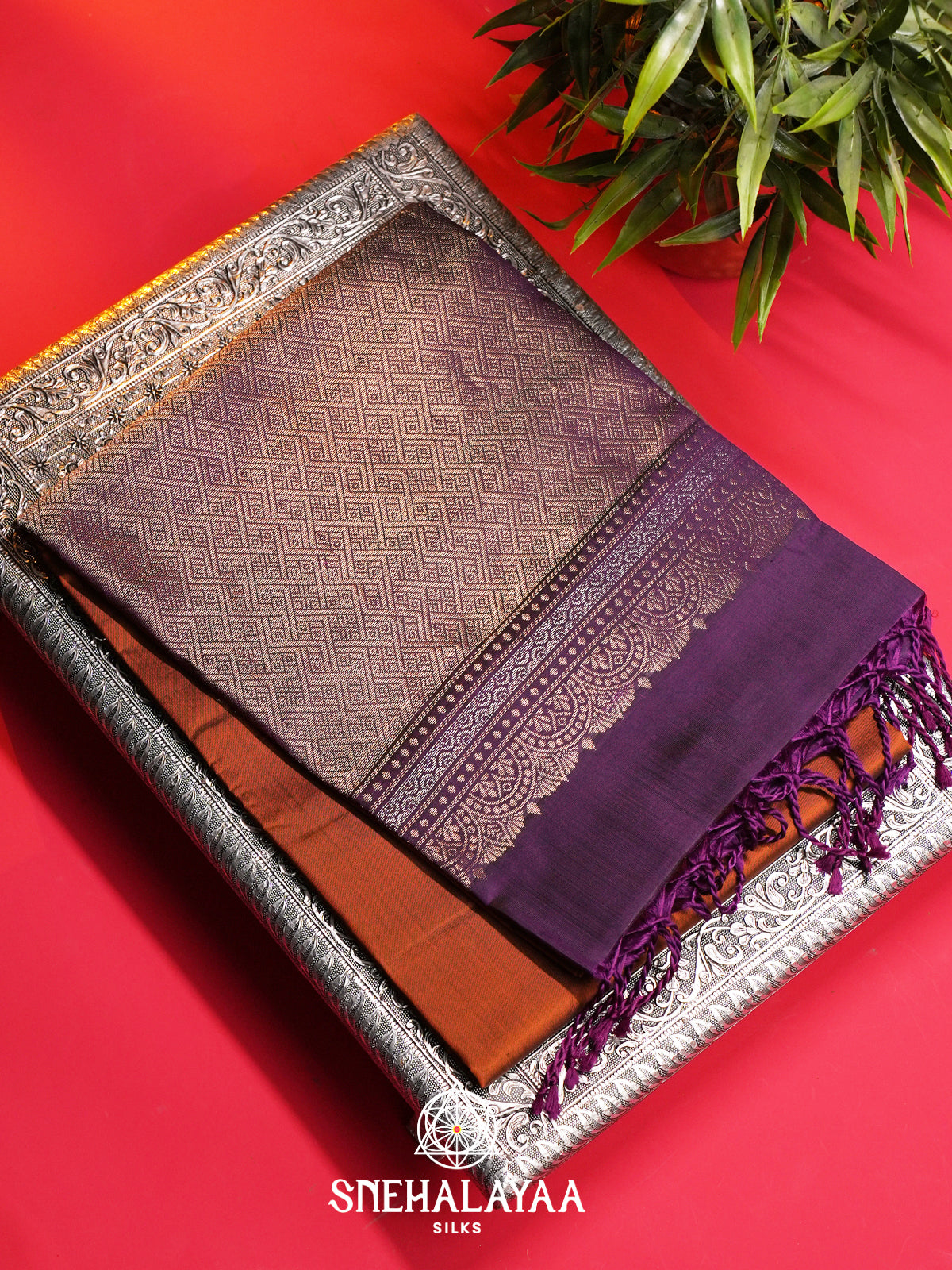 Rust Orange Soft Silk Saree