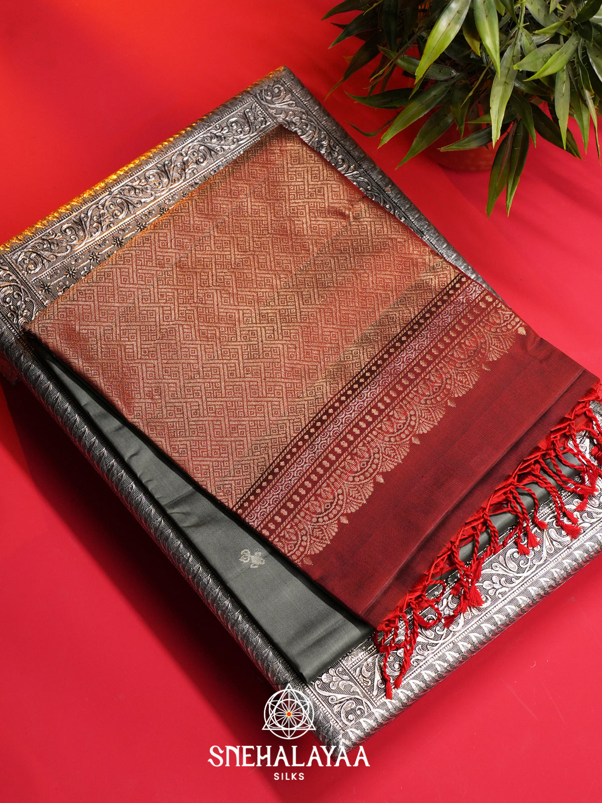 Grey Soft Silk Saree