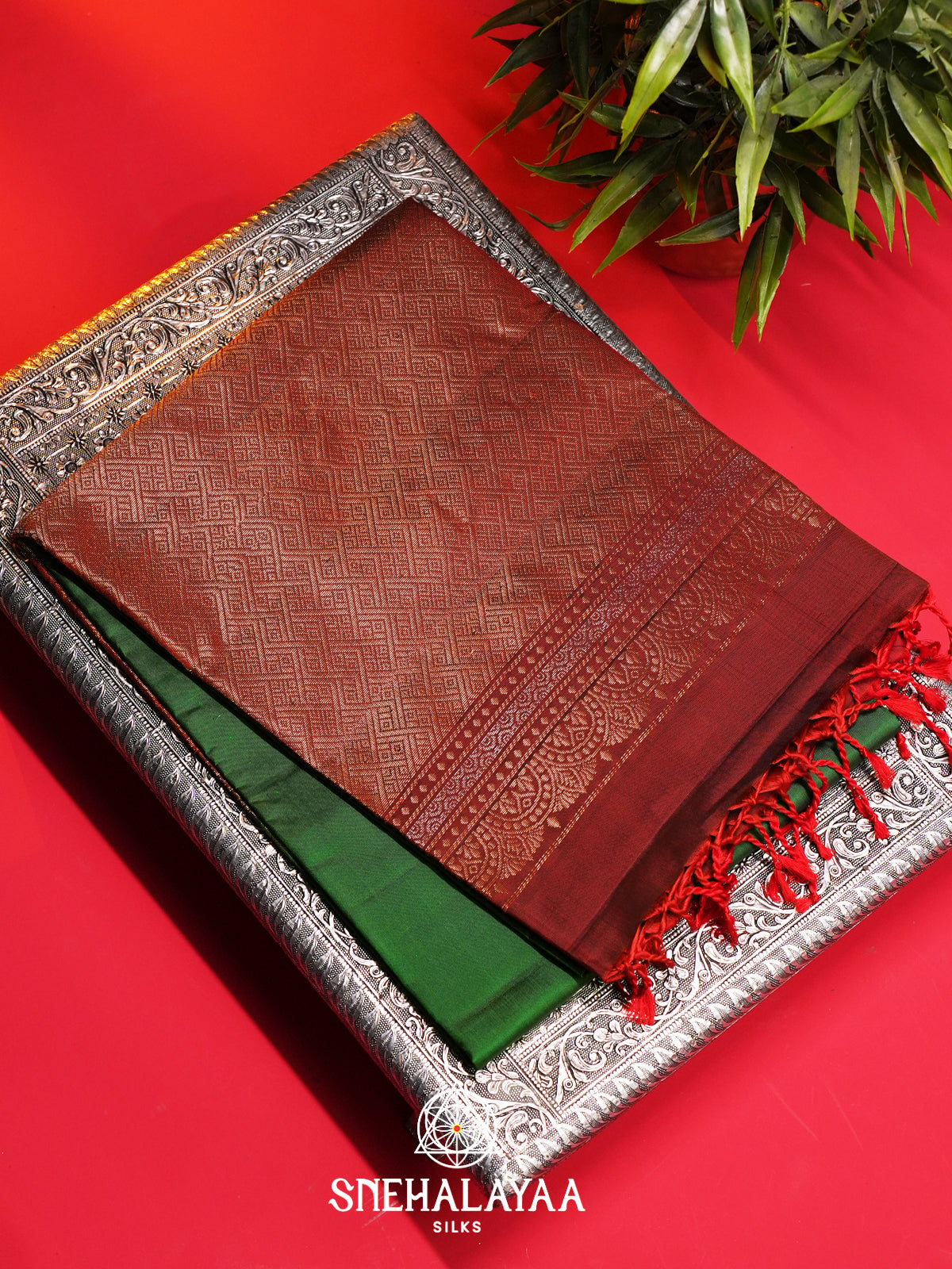 Emerald Green Soft Silk Saree