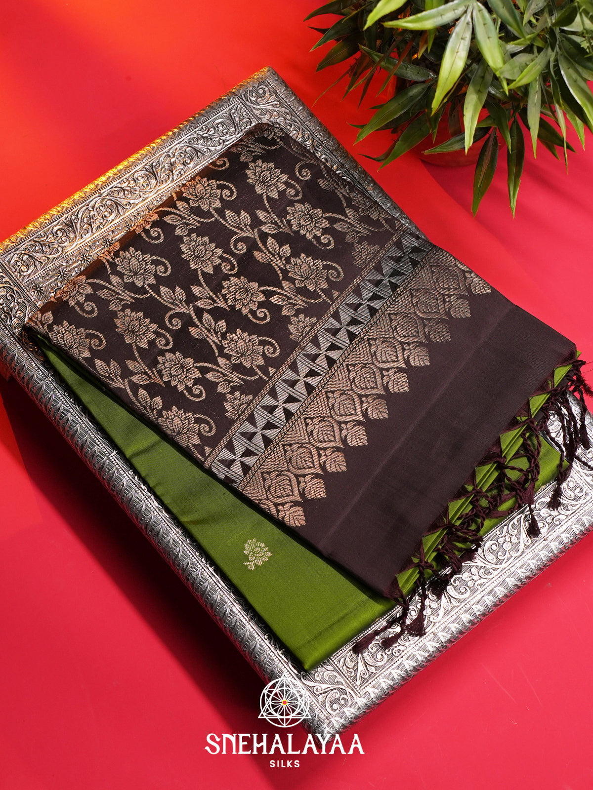 Mehendi Green Soft Silk Saree