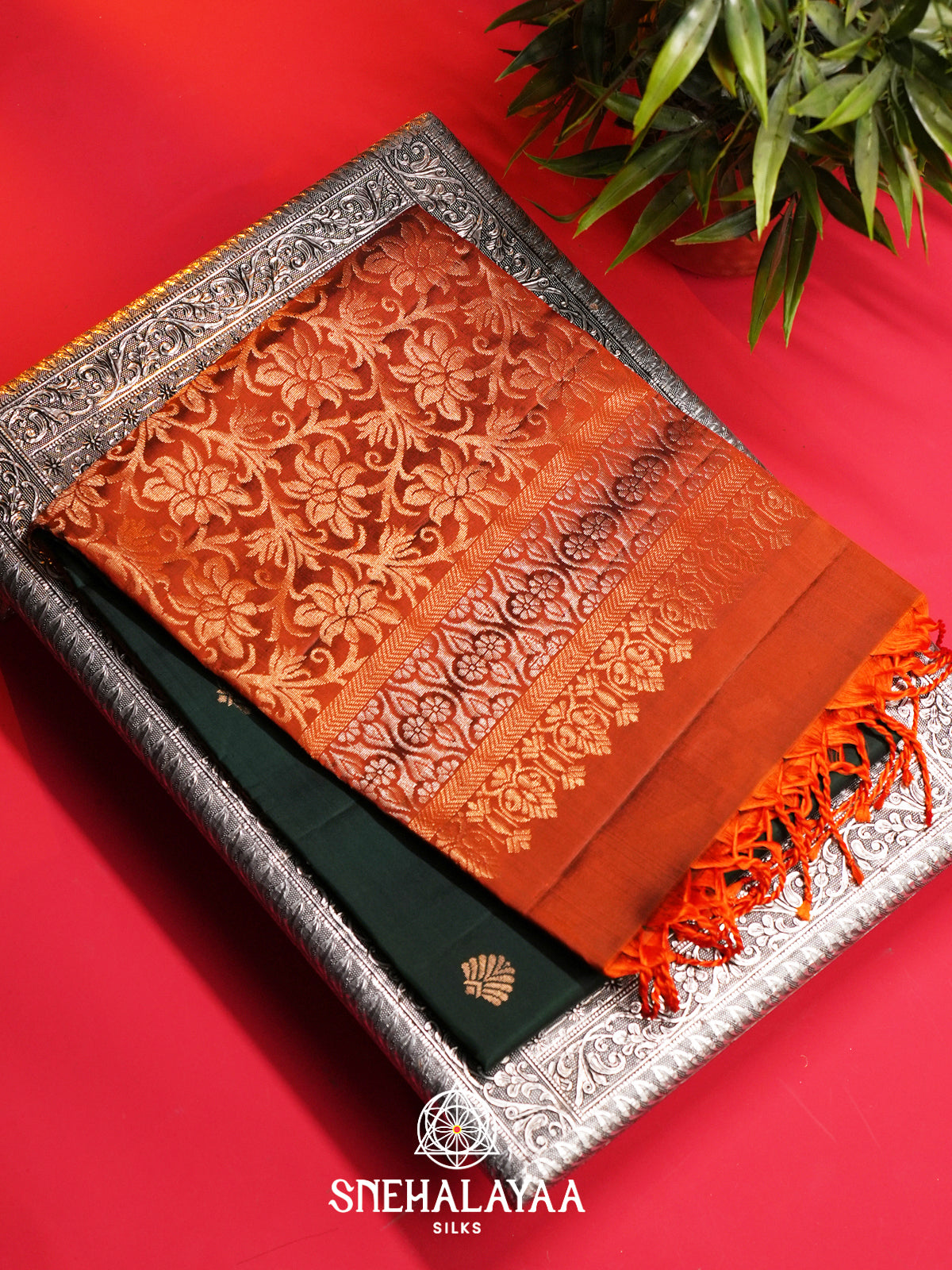 Bottle Green Soft Silk Saree