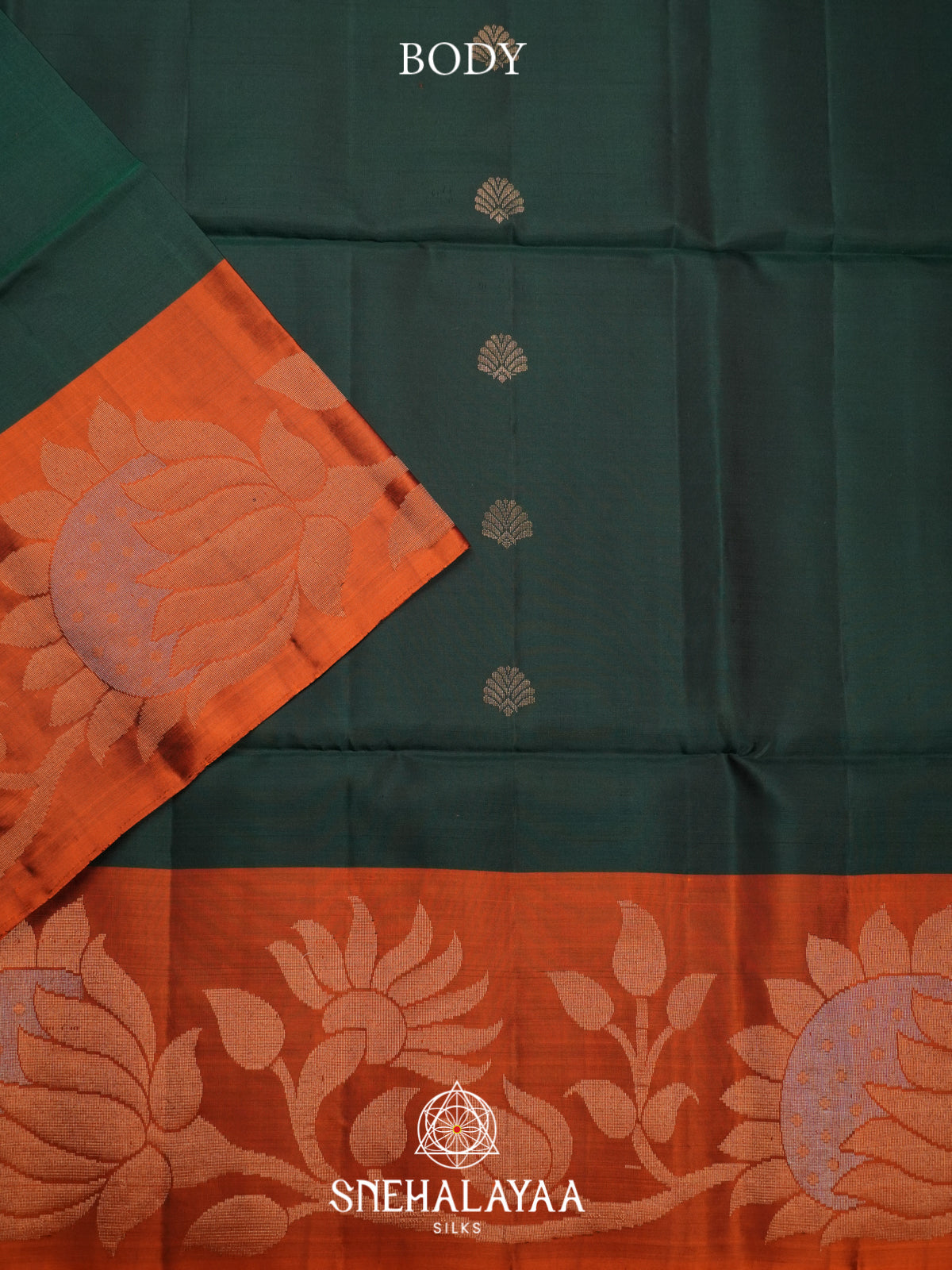 Bottle Green Soft Silk Saree