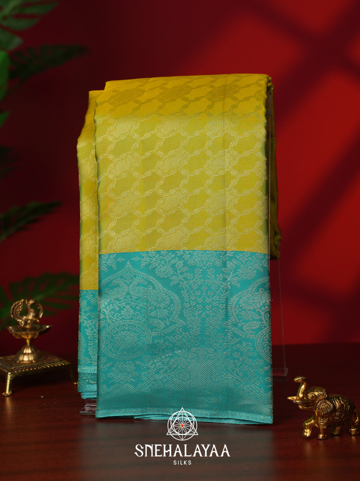 Chartreuse Green Kanjivaram Silk Saree