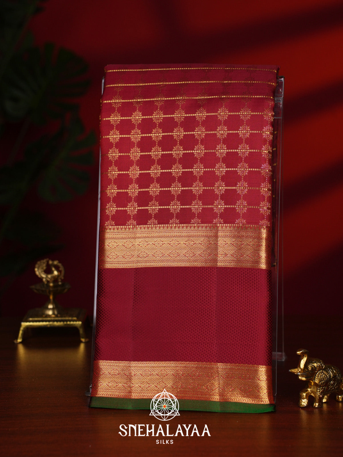 Maroon Kanjivaram Silk Saree