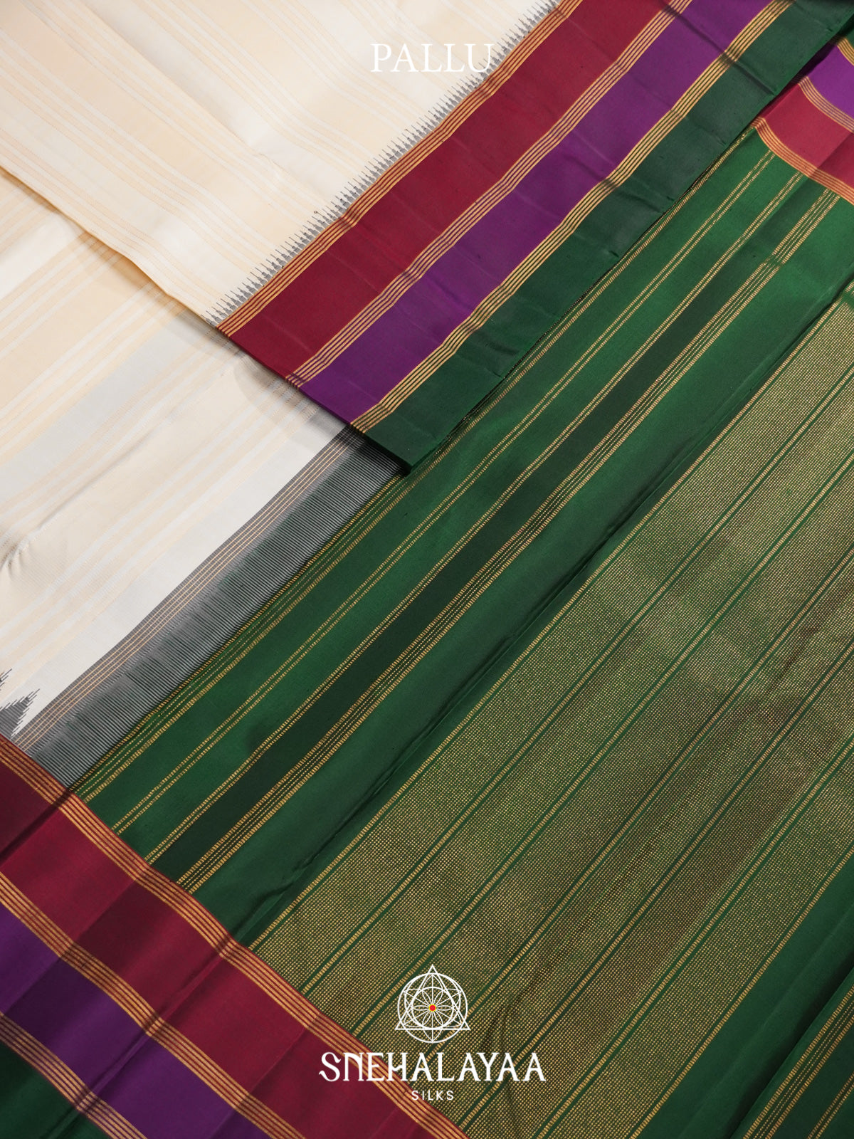 Cream Kanjivaram Silk Saree