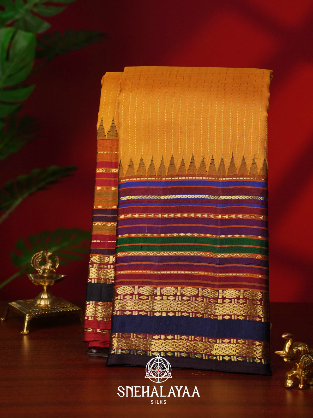 Mango Yellow Kanjivaram Silk Saree