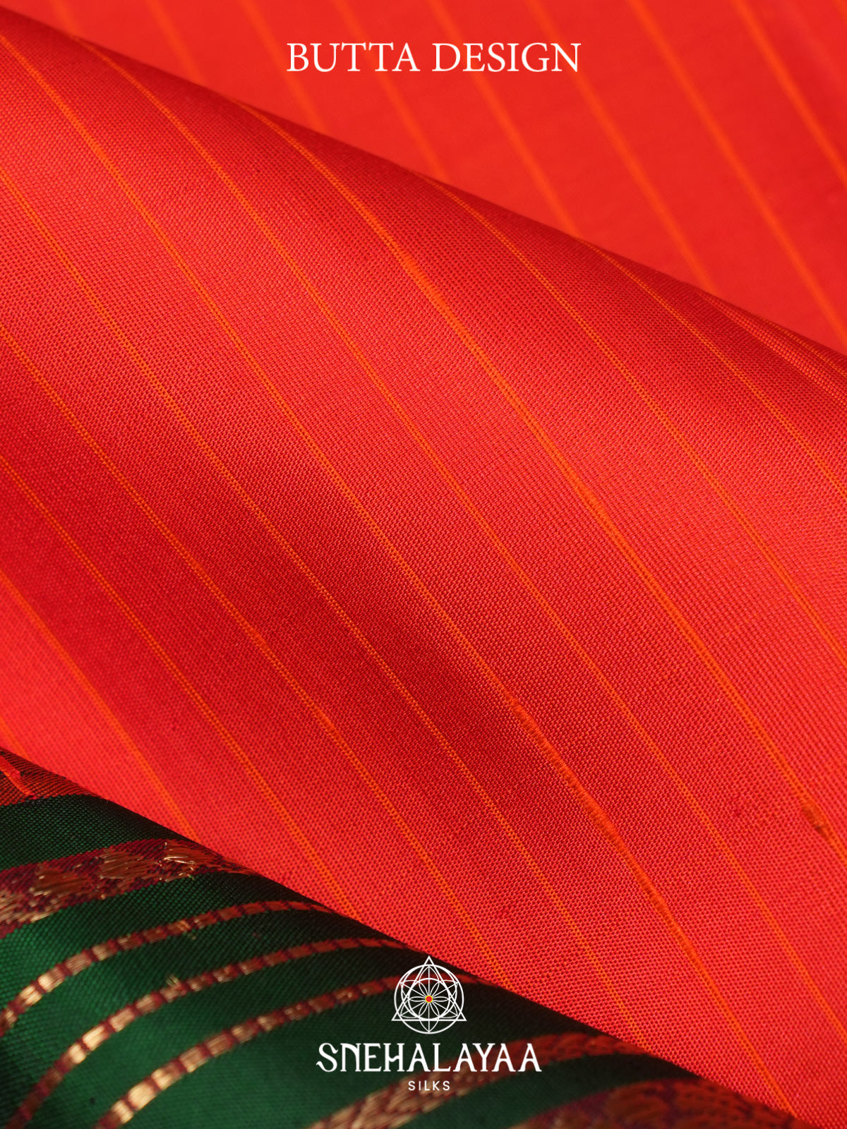 Coral Red Kanjivaram Silk Saree