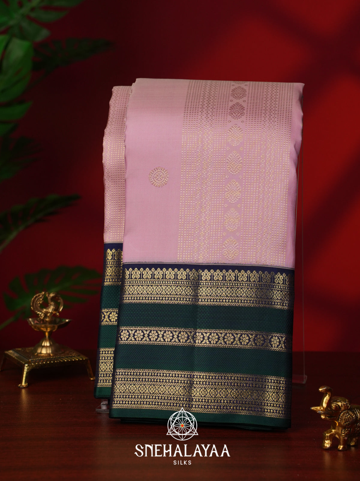Pale Pink Kanjivaram Silk Saree