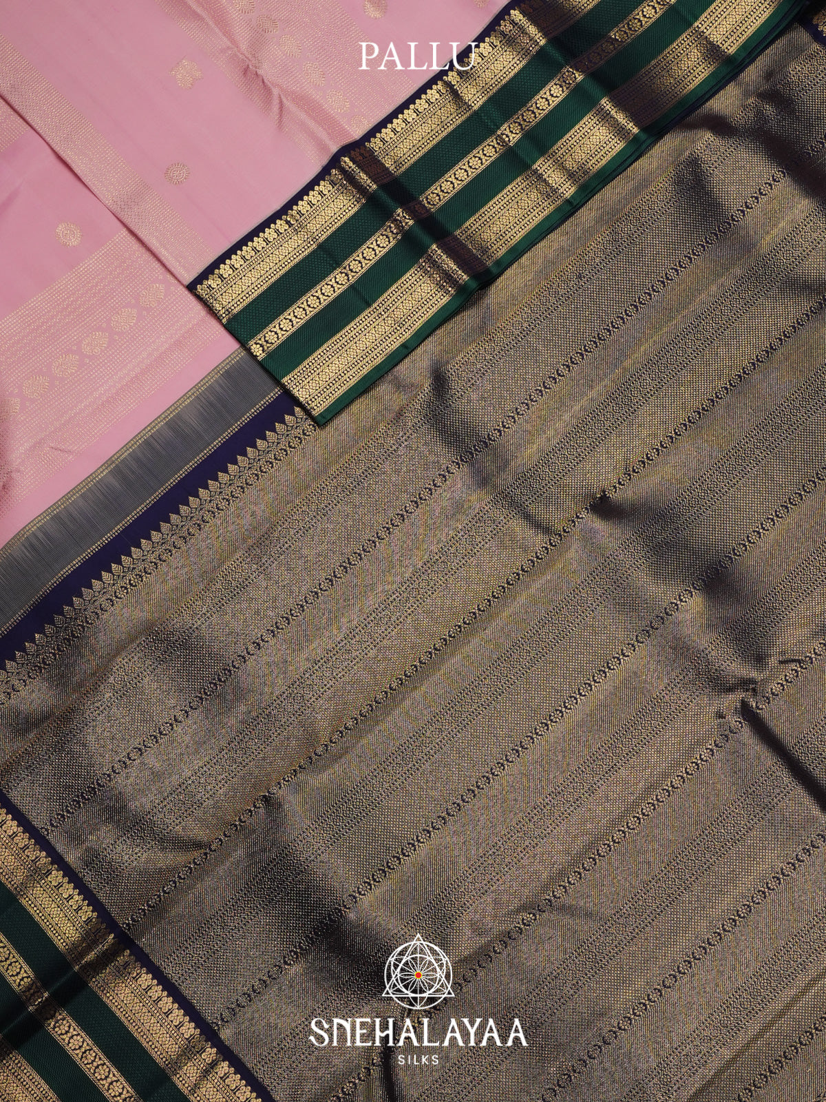 Pale Pink Kanjivaram Silk Saree