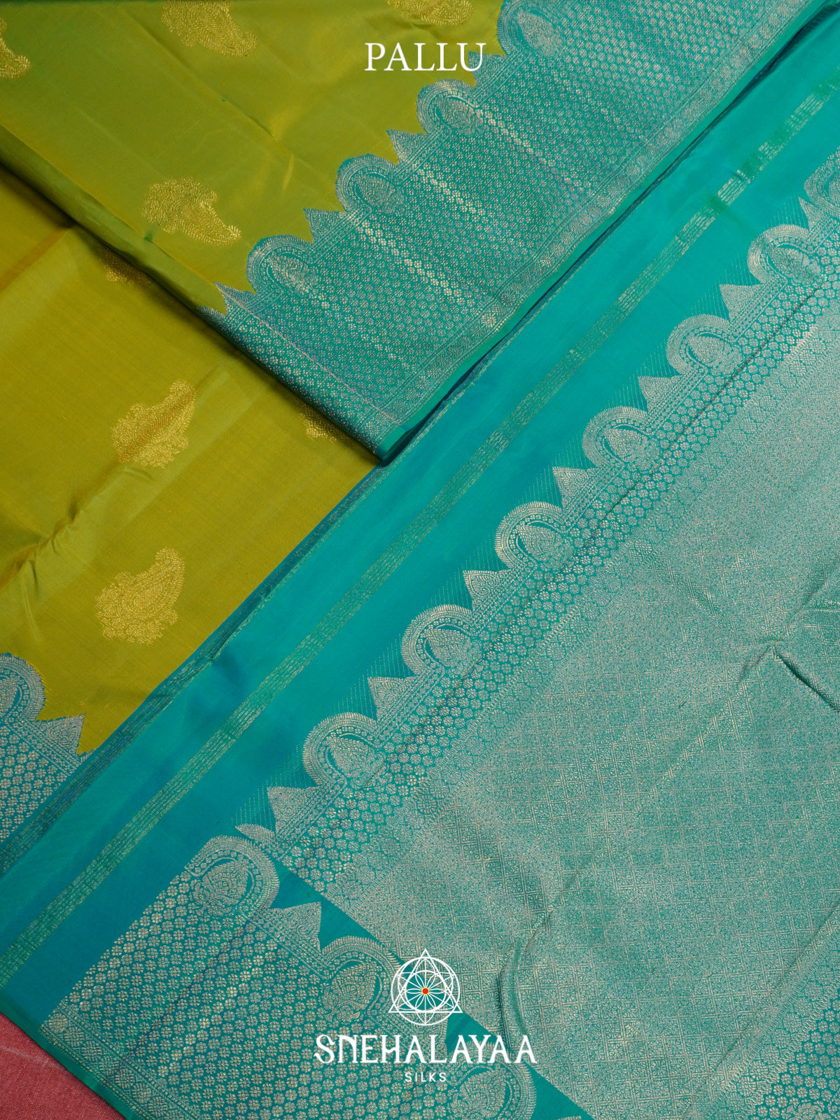 Lime Green Kanjivaram Silk Saree