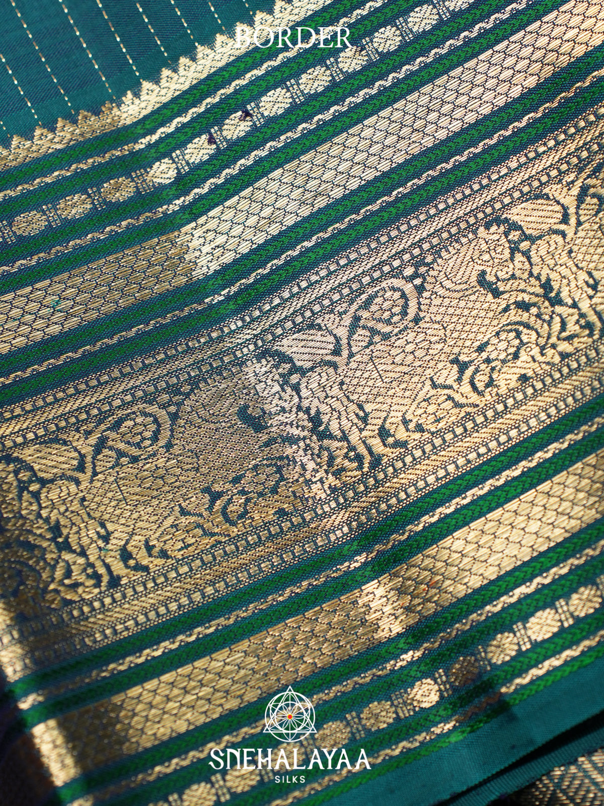 Teal Blue Kanjivaram Silk Saree