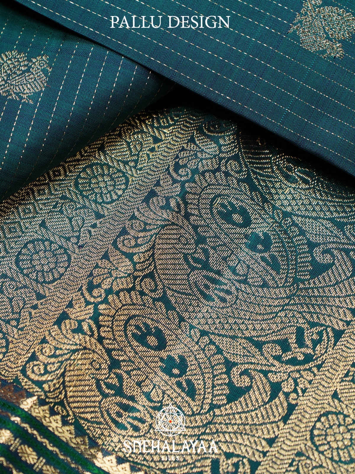 Teal Blue Kanjivaram Silk Saree