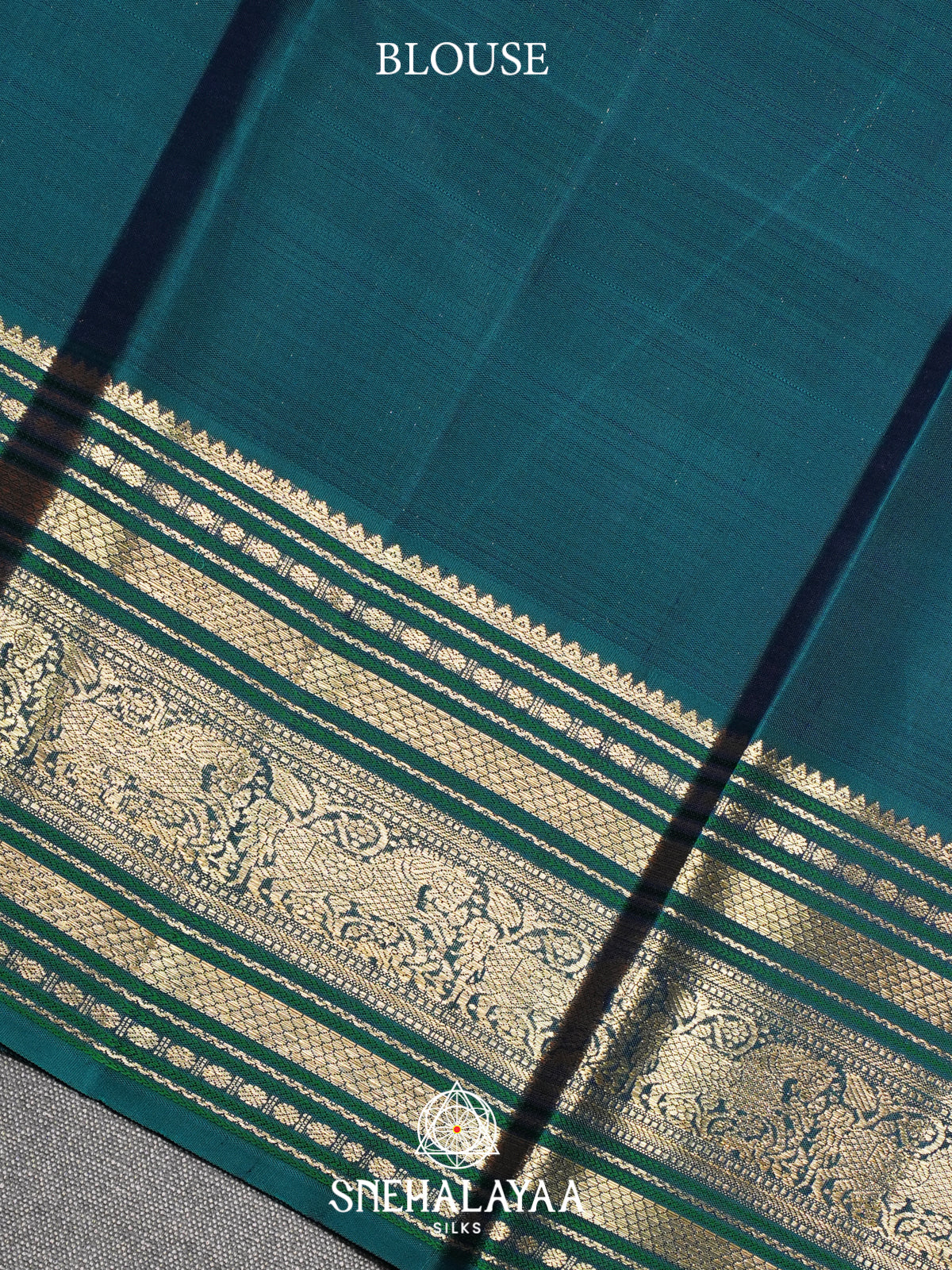Teal Blue Kanjivaram Silk Saree
