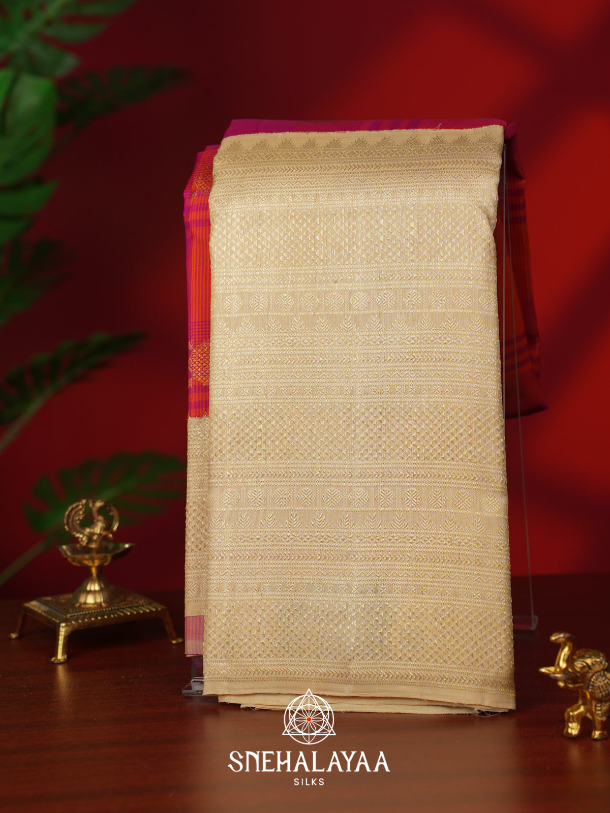 Orange Kanjivaram Silk Saree