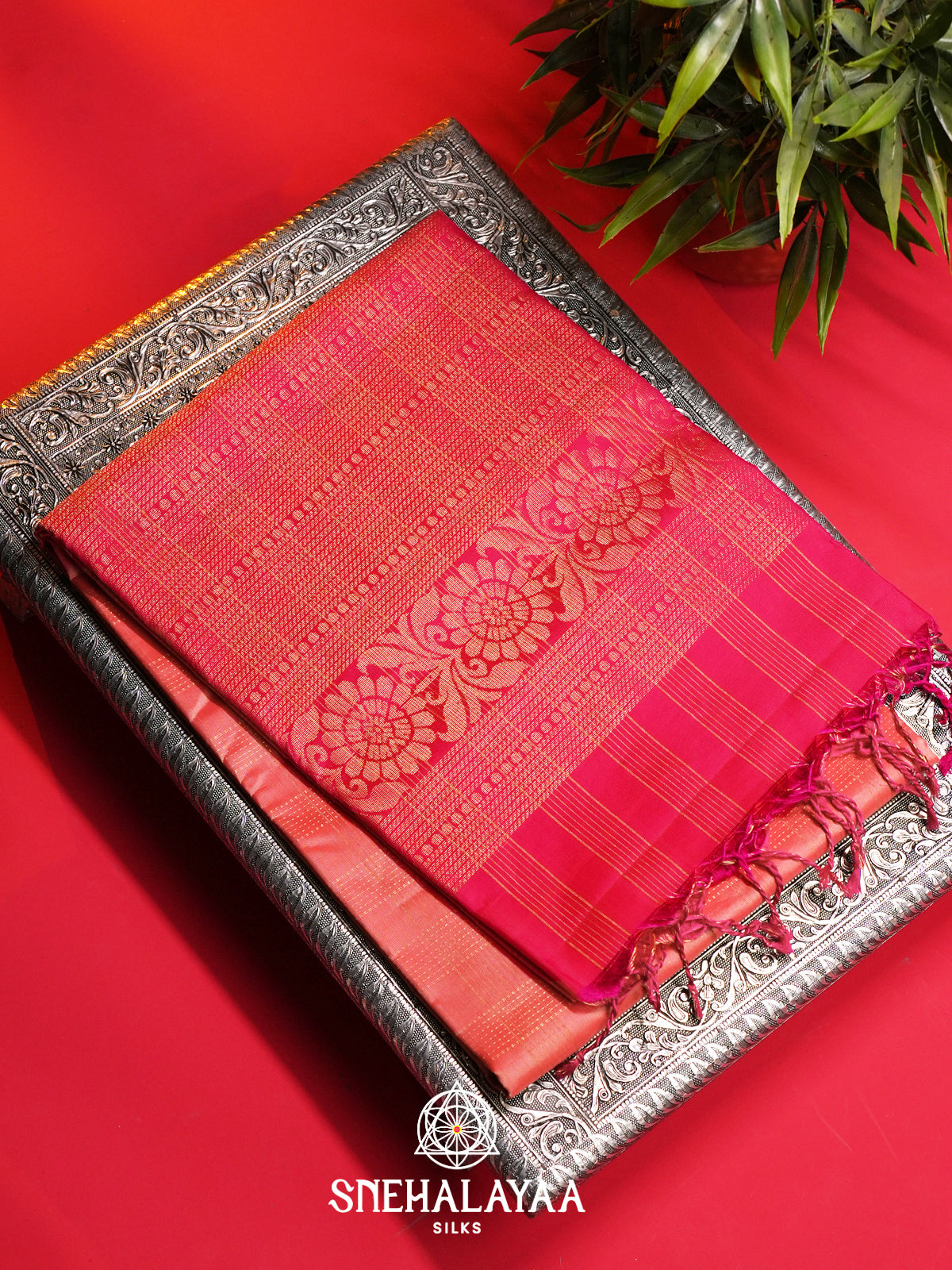 Peach Soft Silk Saree