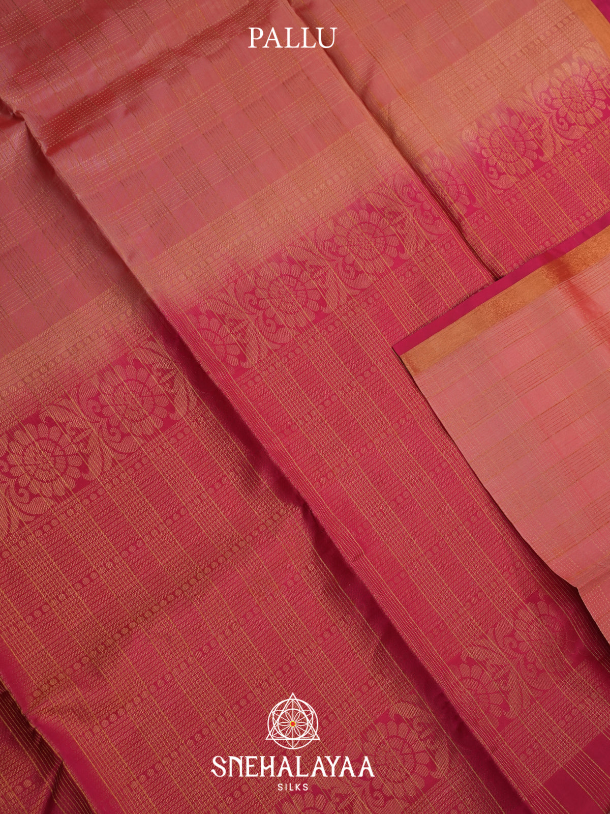 Peach Soft Silk Saree