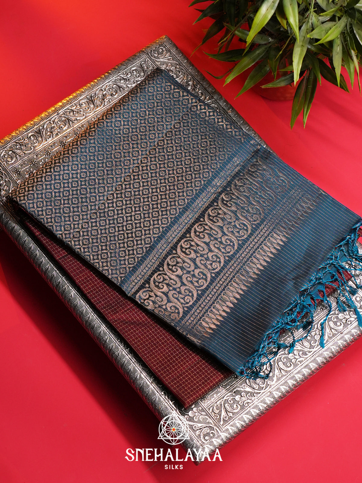 Maroon Soft Silk Saree