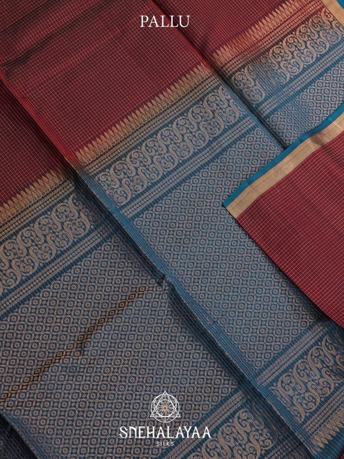 Maroon Soft Silk Saree
