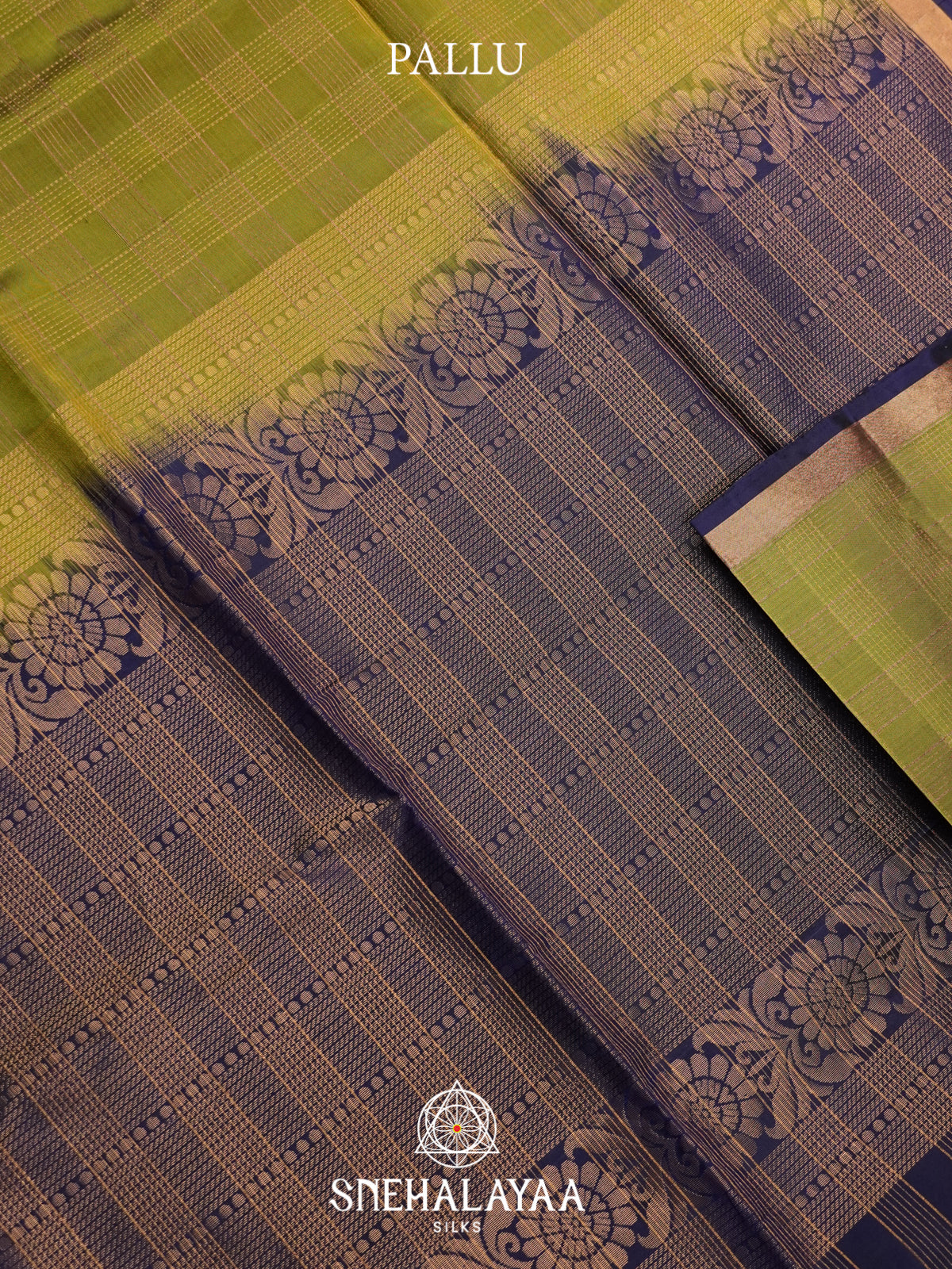 Lime Green Soft Silk Saree