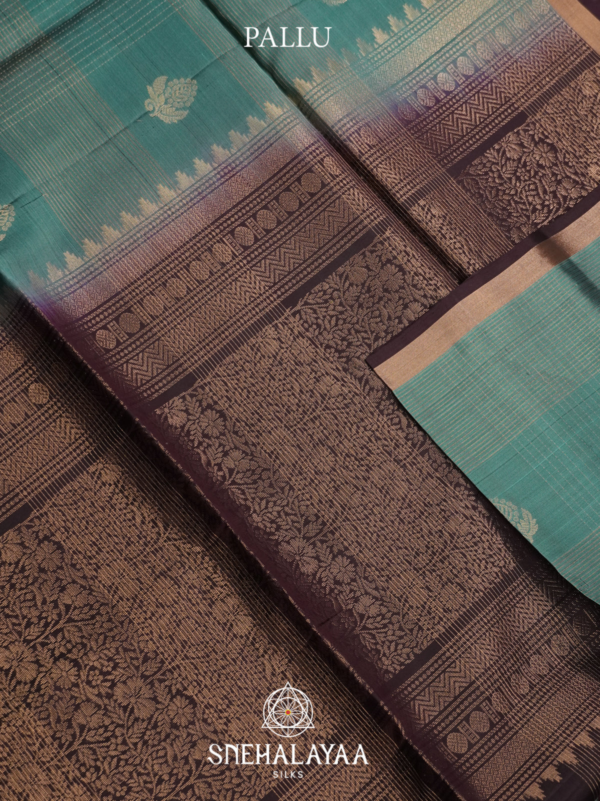Teal Blue Soft Silk Saree