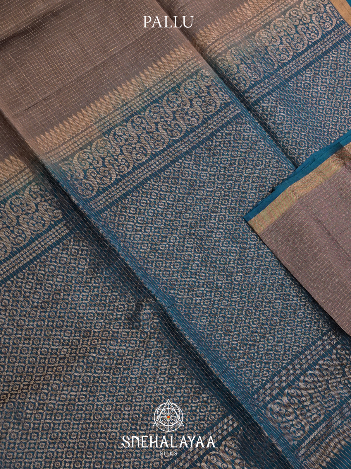 Dusty Taupe Soft Silk Saree