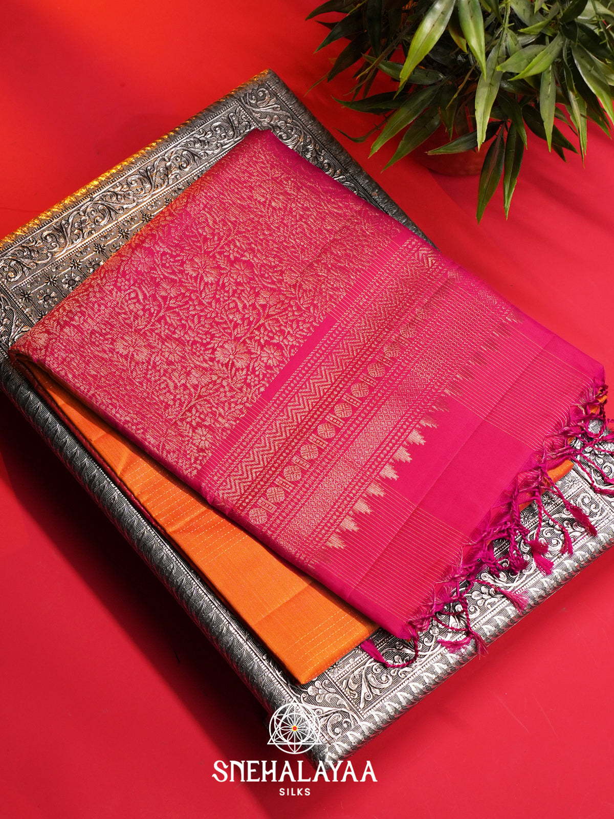 Orange Soft Silk Saree