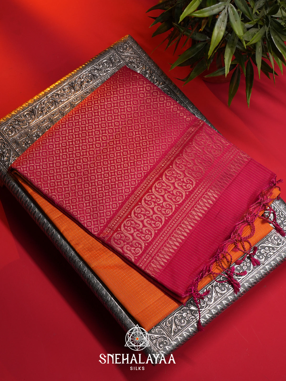 Orange Soft Silk Saree