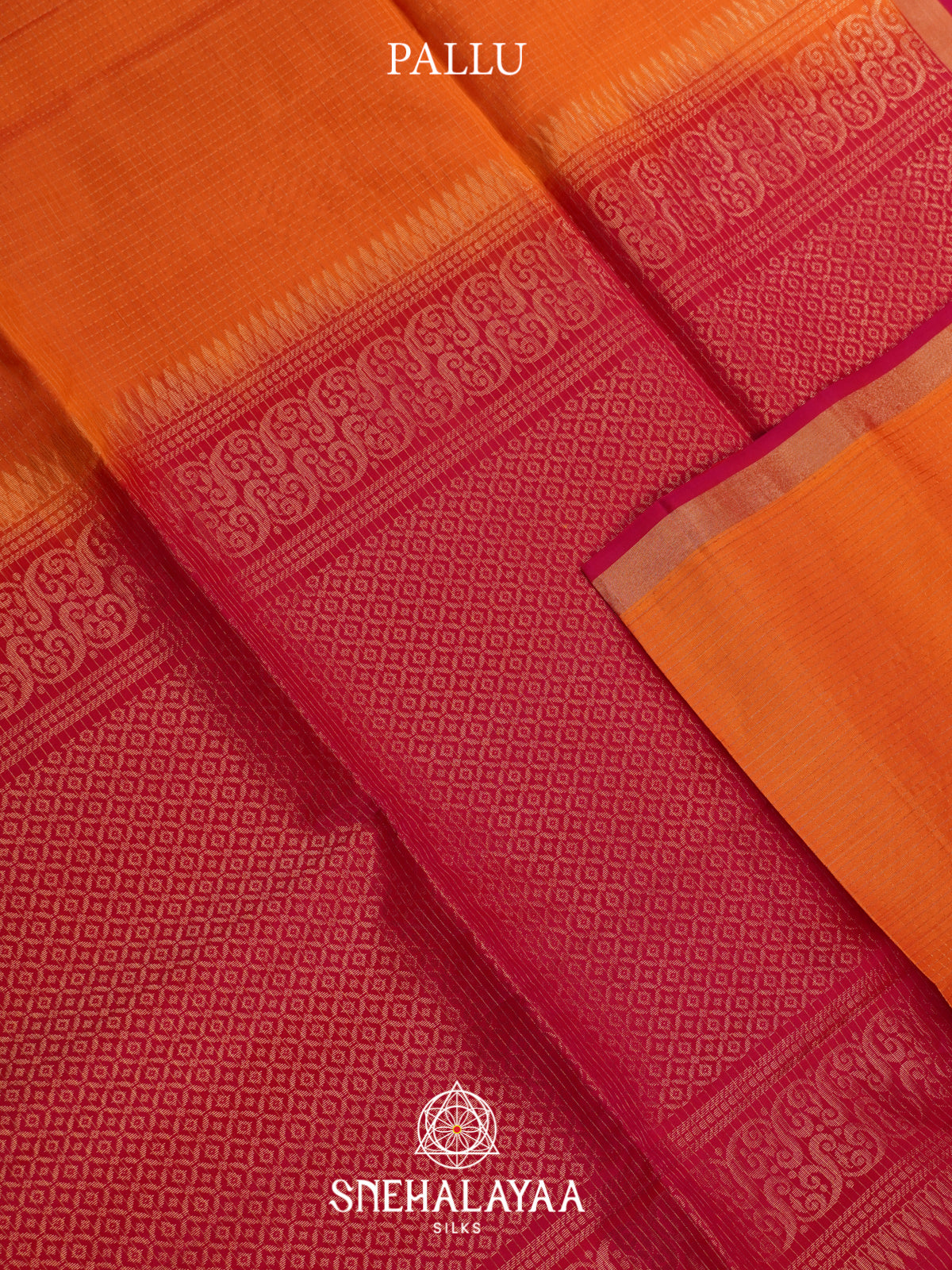 Orange Soft Silk Saree