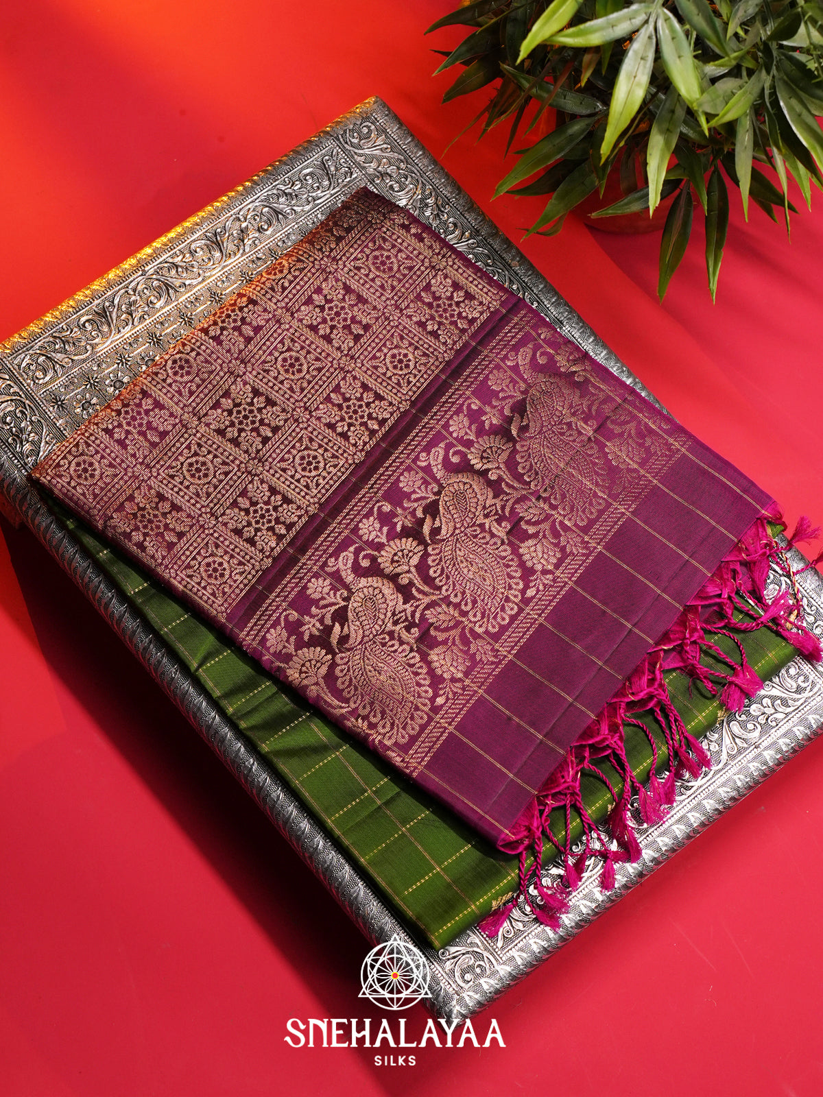 Leaf Green Soft Silk Saree