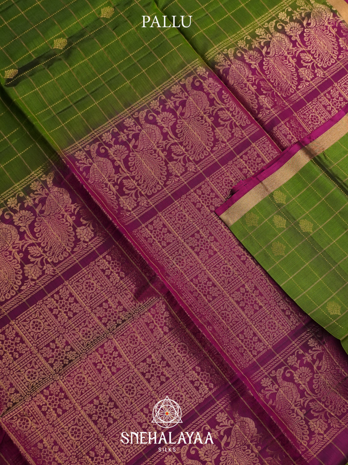 Leaf Green Soft Silk Saree