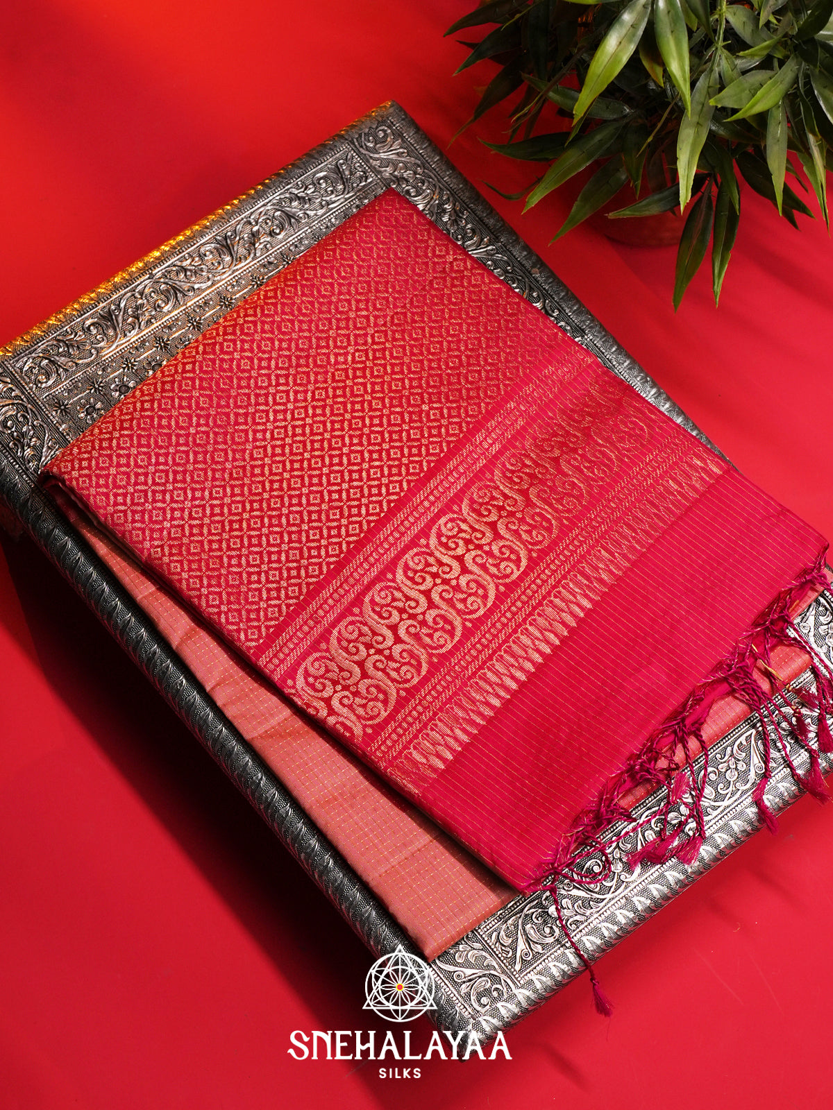 Peach Soft Silk Saree