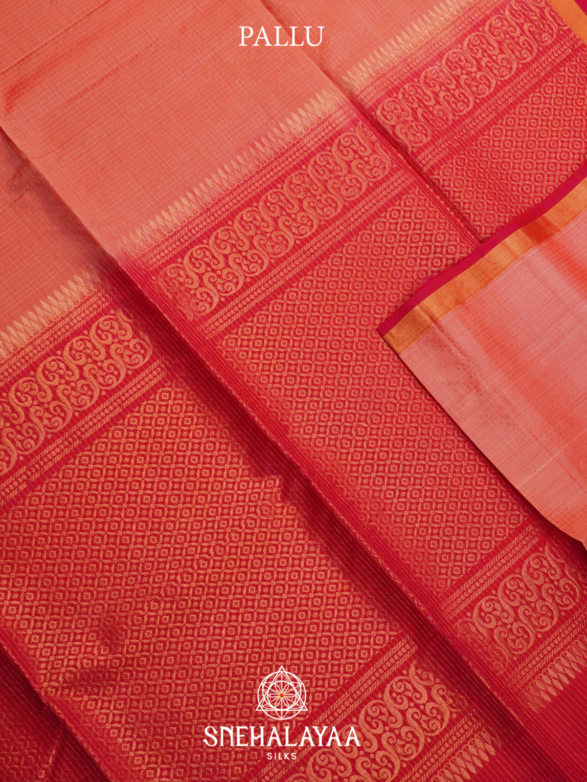 Peach Soft Silk Saree
