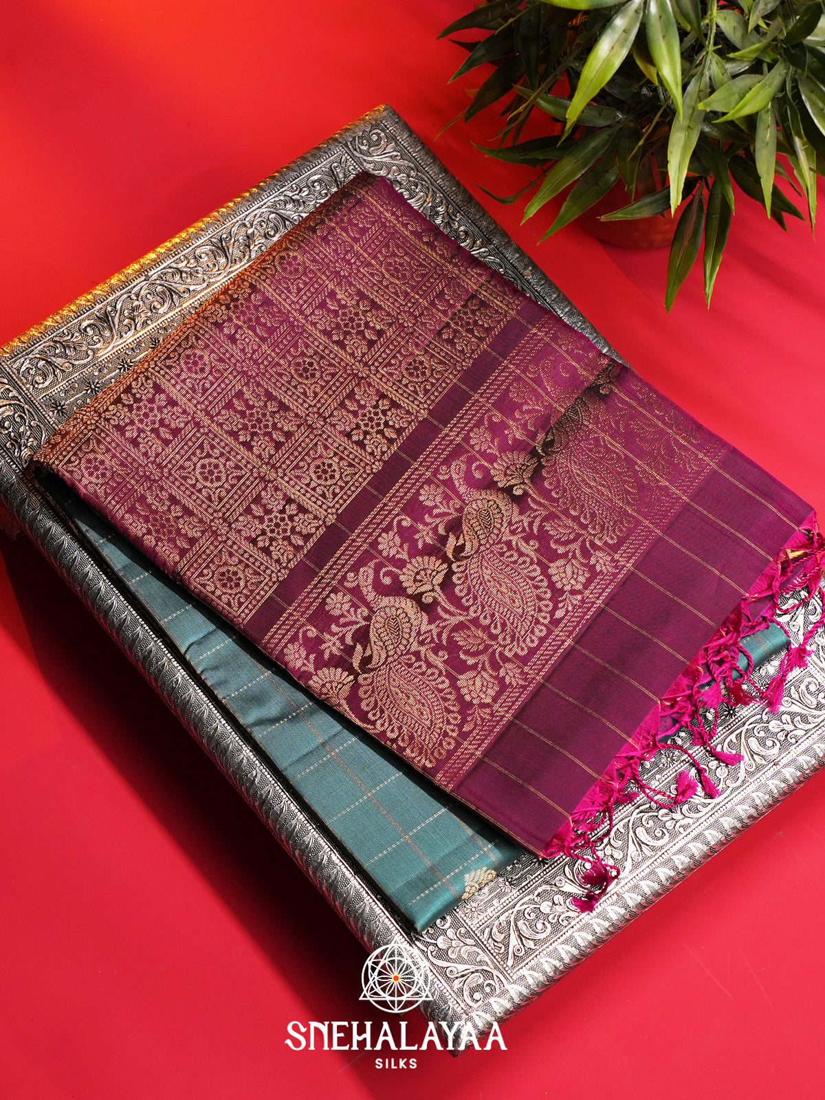 Teal Blue Soft Silk Saree