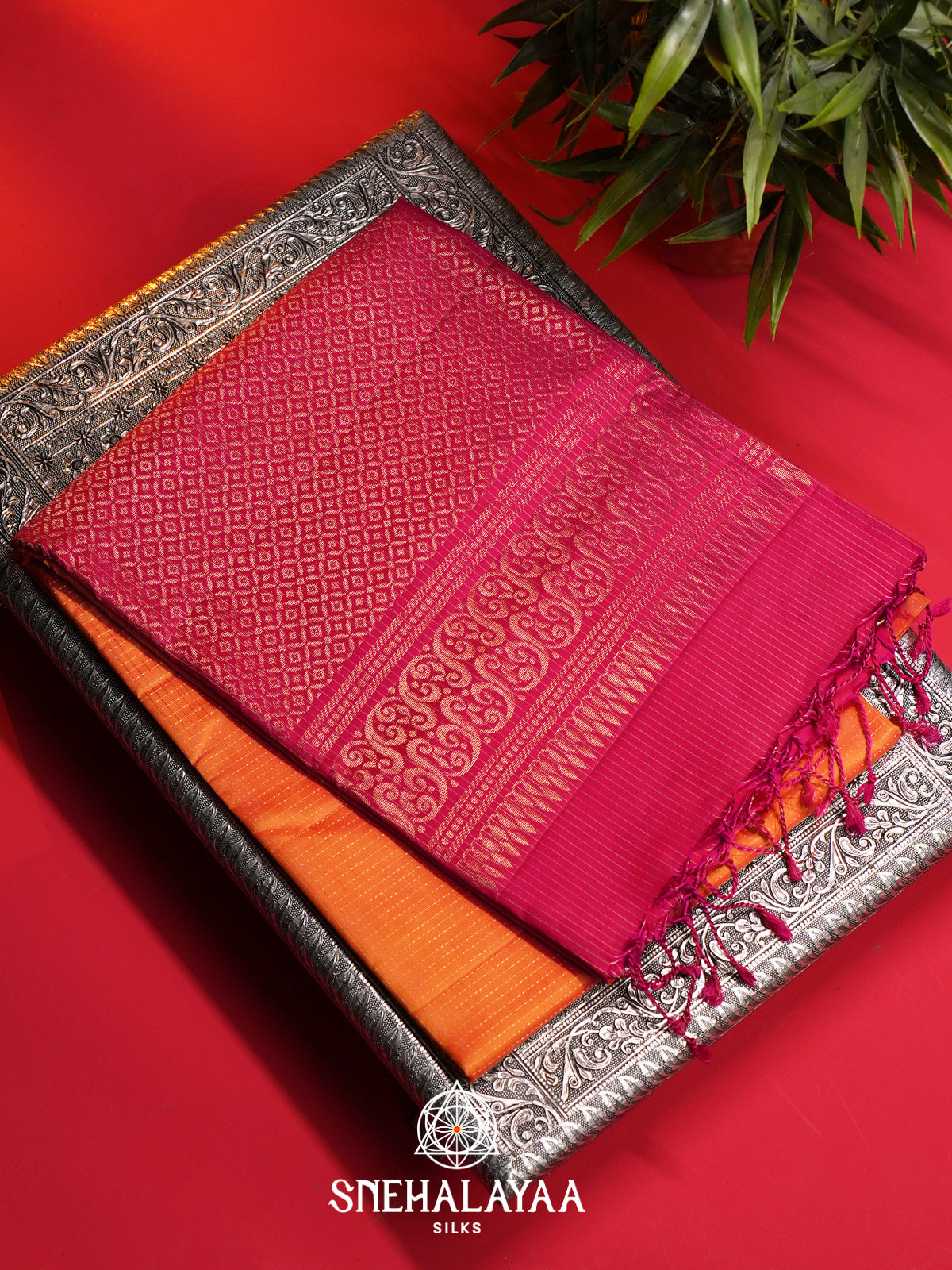 Orange Soft Silk Saree