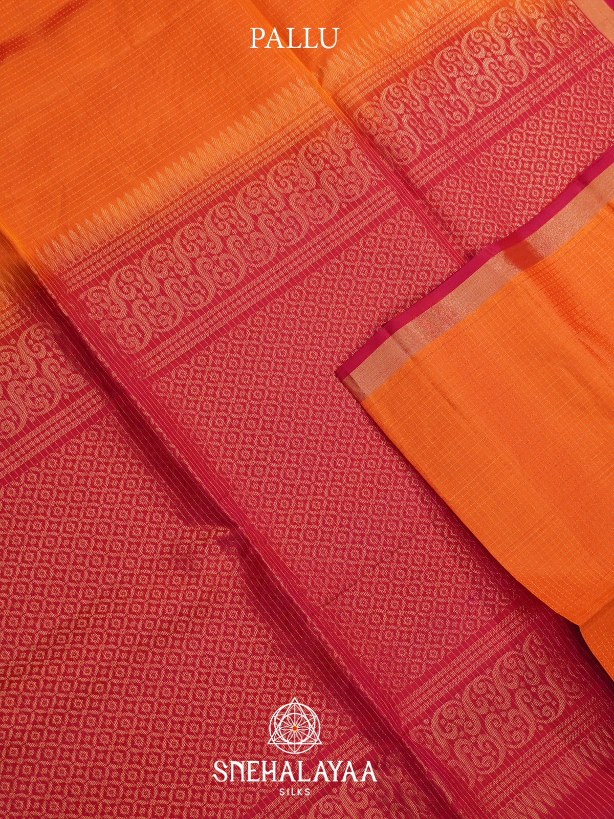 Orange Soft Silk Saree