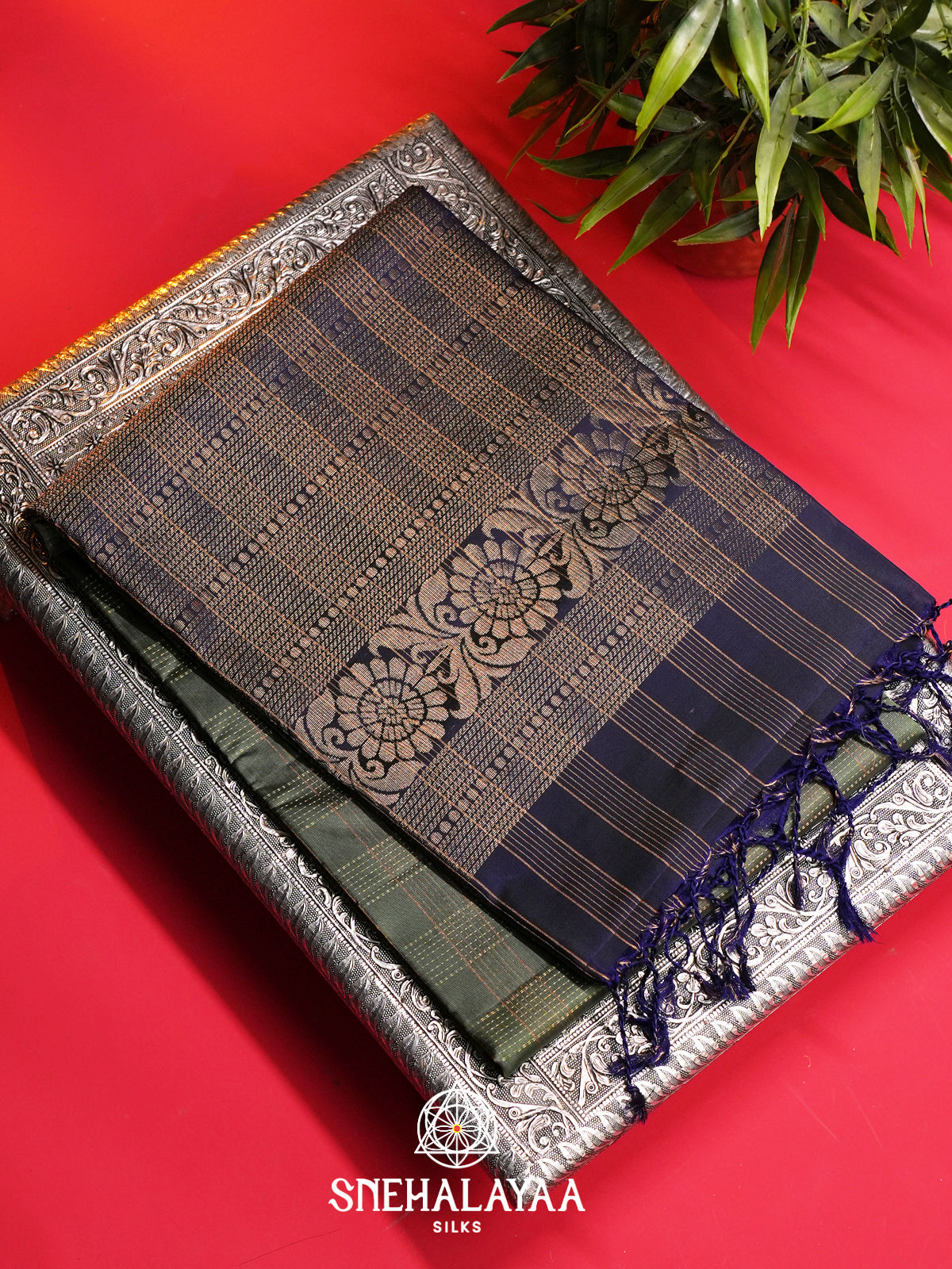 Sage Green Soft Silk Saree