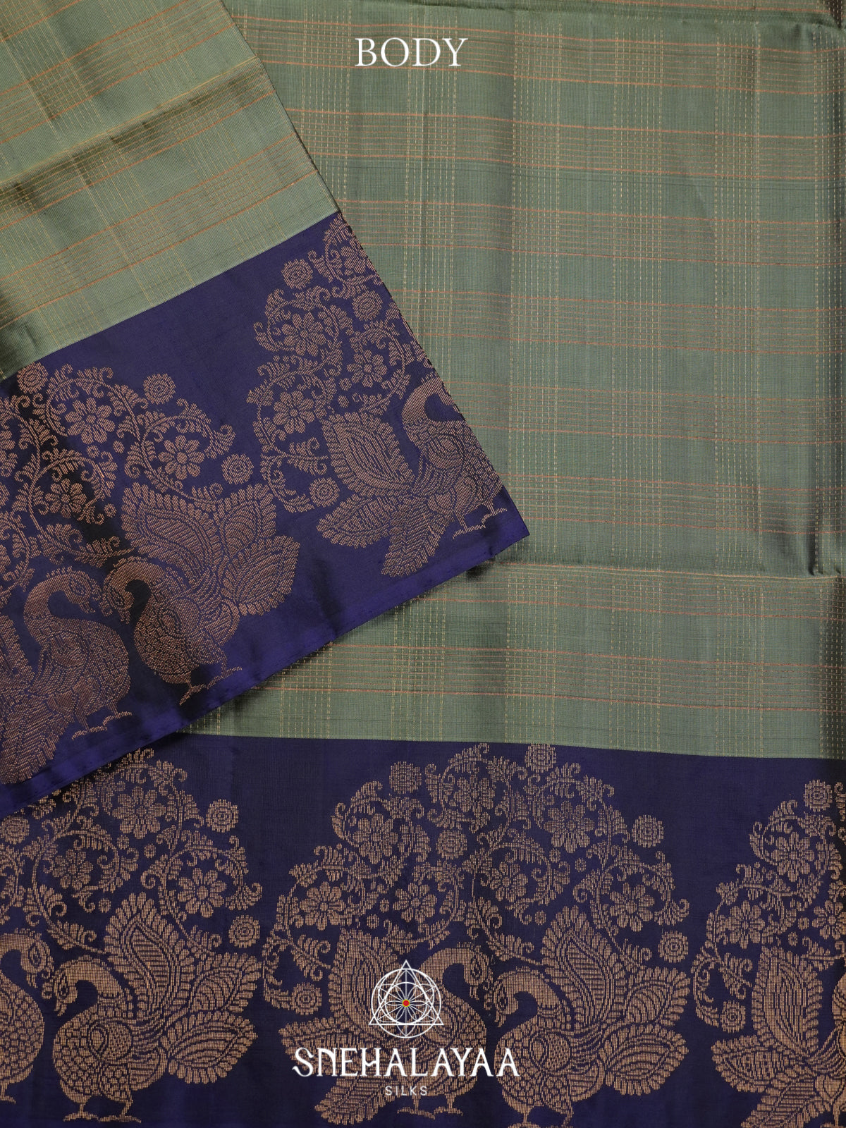 Sage Green Soft Silk Saree