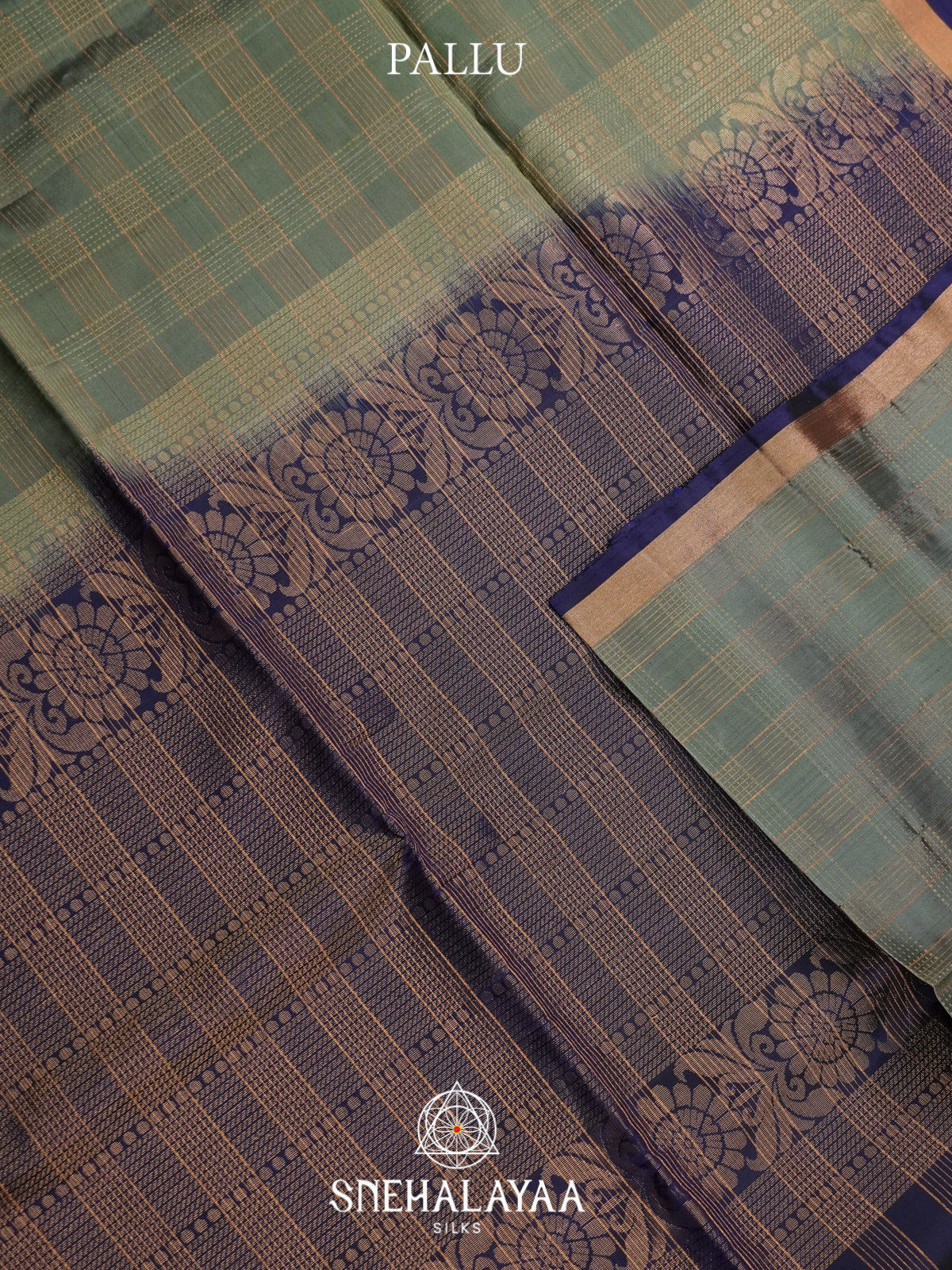 Sage Green Soft Silk Saree