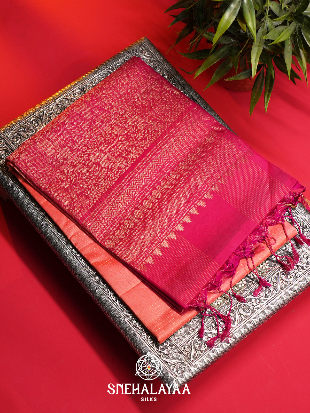 Peach Soft Silk Saree