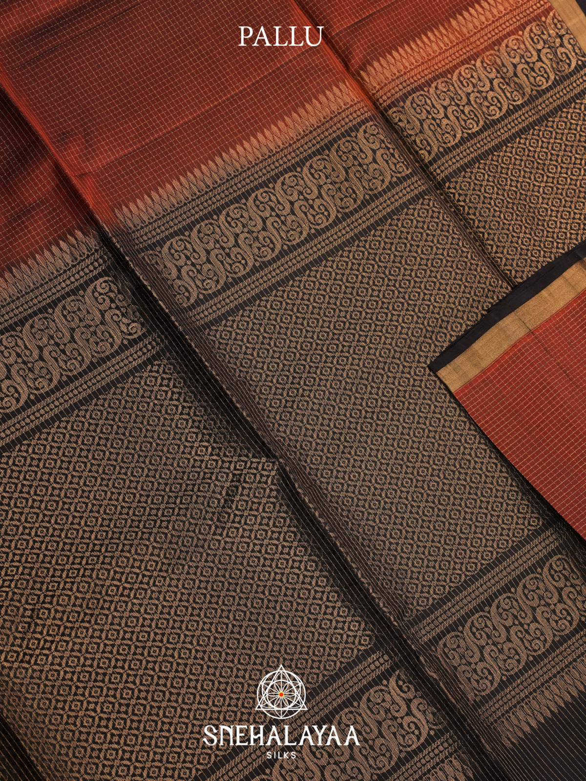 Terracotta Soft Silk Saree