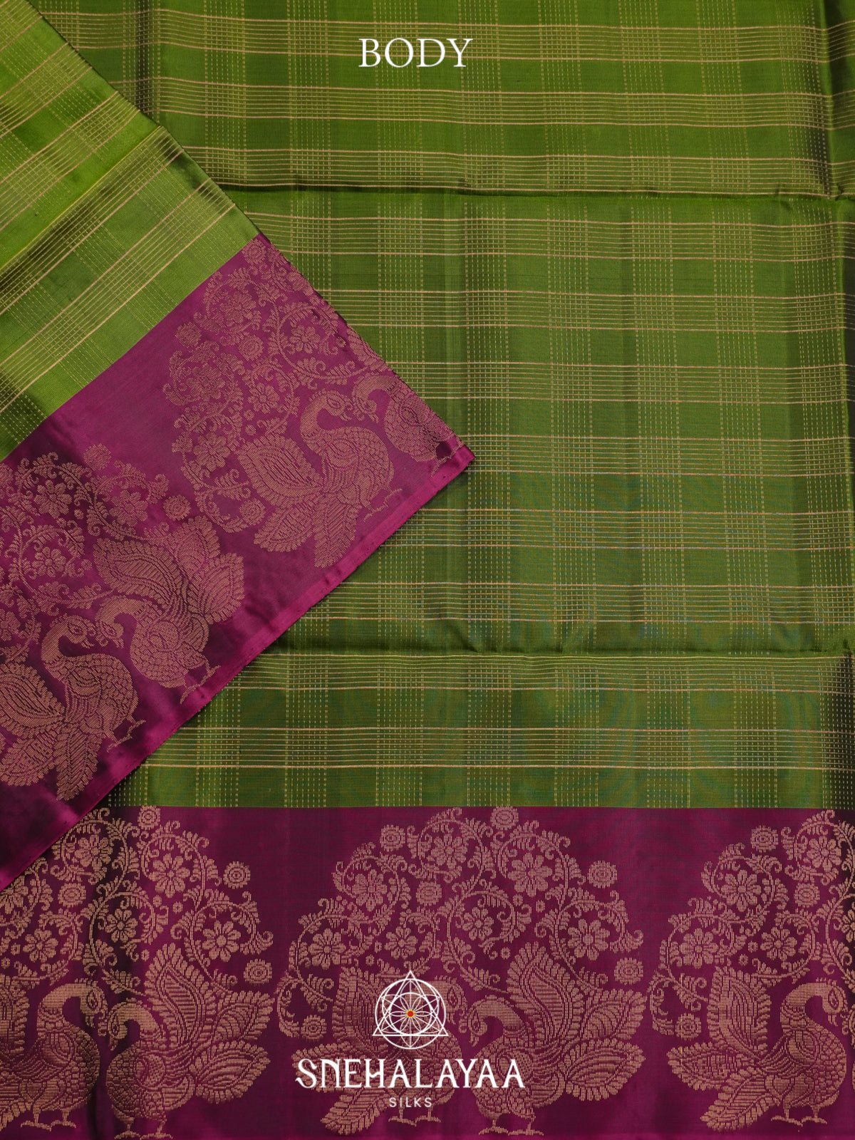 Olive Green Soft Silk Saree
